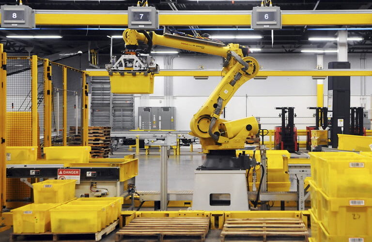 A machine in a factory Description automatically generated with low confidence