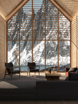 A living room with a large window Description automatically generated with low confidence